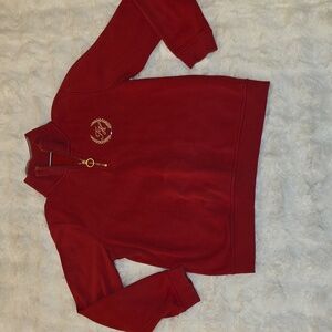 VTG Tommy Hilfilger Quarter-Zip Pullover Lightweight Sweatshirt Womens L Gold TH